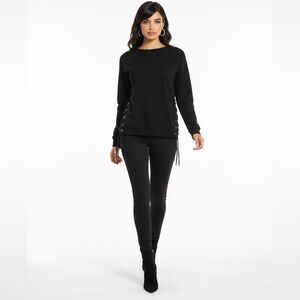 Black Orchid Black Lace-Up Sweatshirt